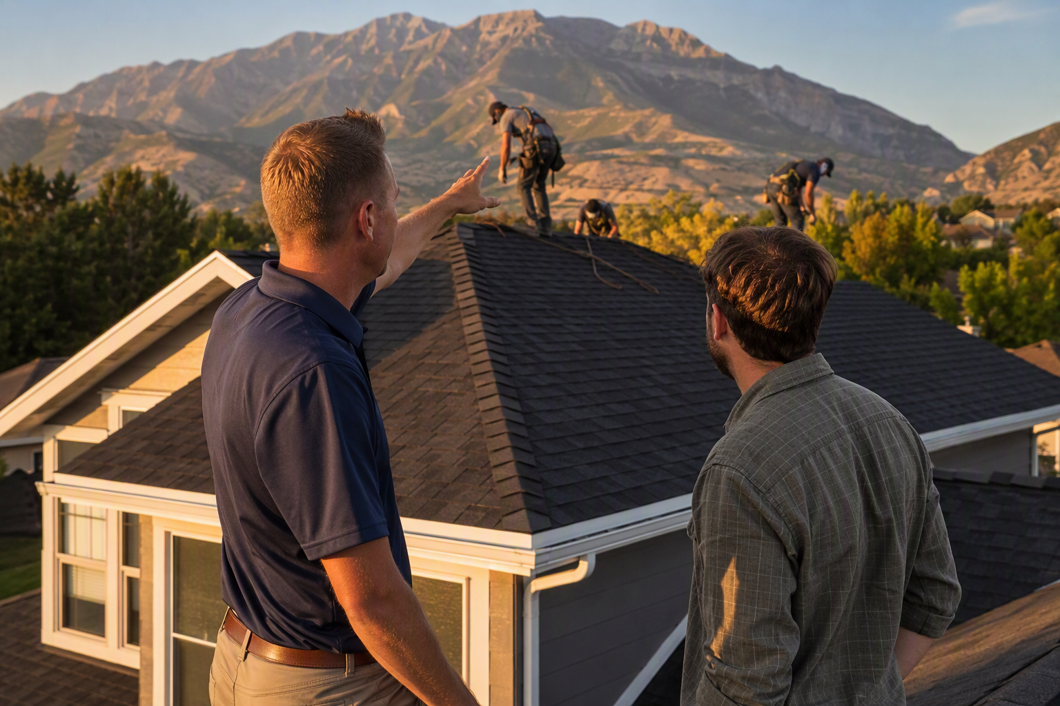 Canyon Ridge crew finishing a roof in Utah County